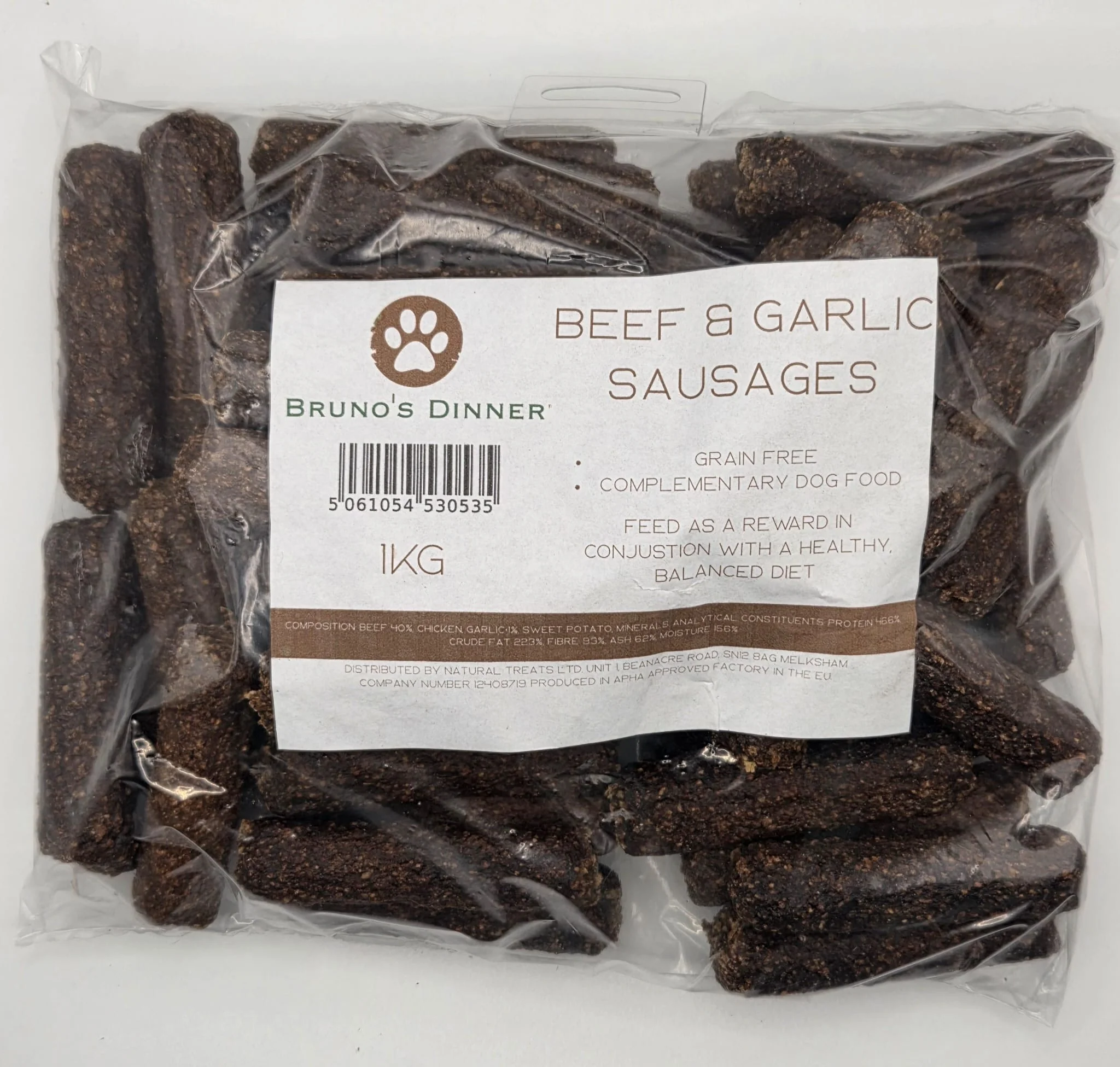 Beef + Garlic Sausages 1KG