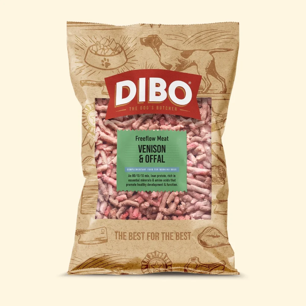 DIBO FREE FLOW MINCE VENISON AND OFFAL 80/10/10 1KG