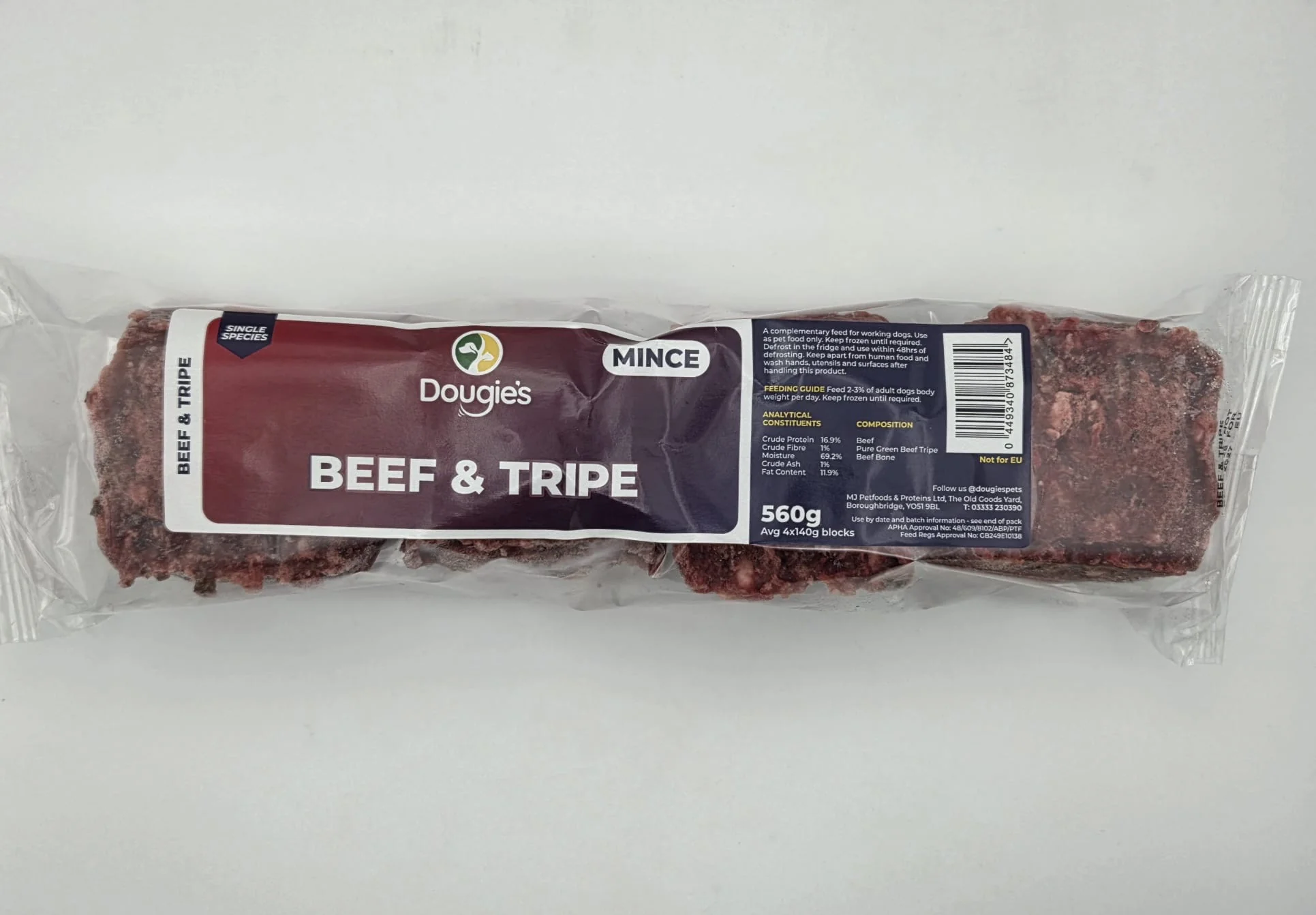 Dougies Beef + Tripe  454G