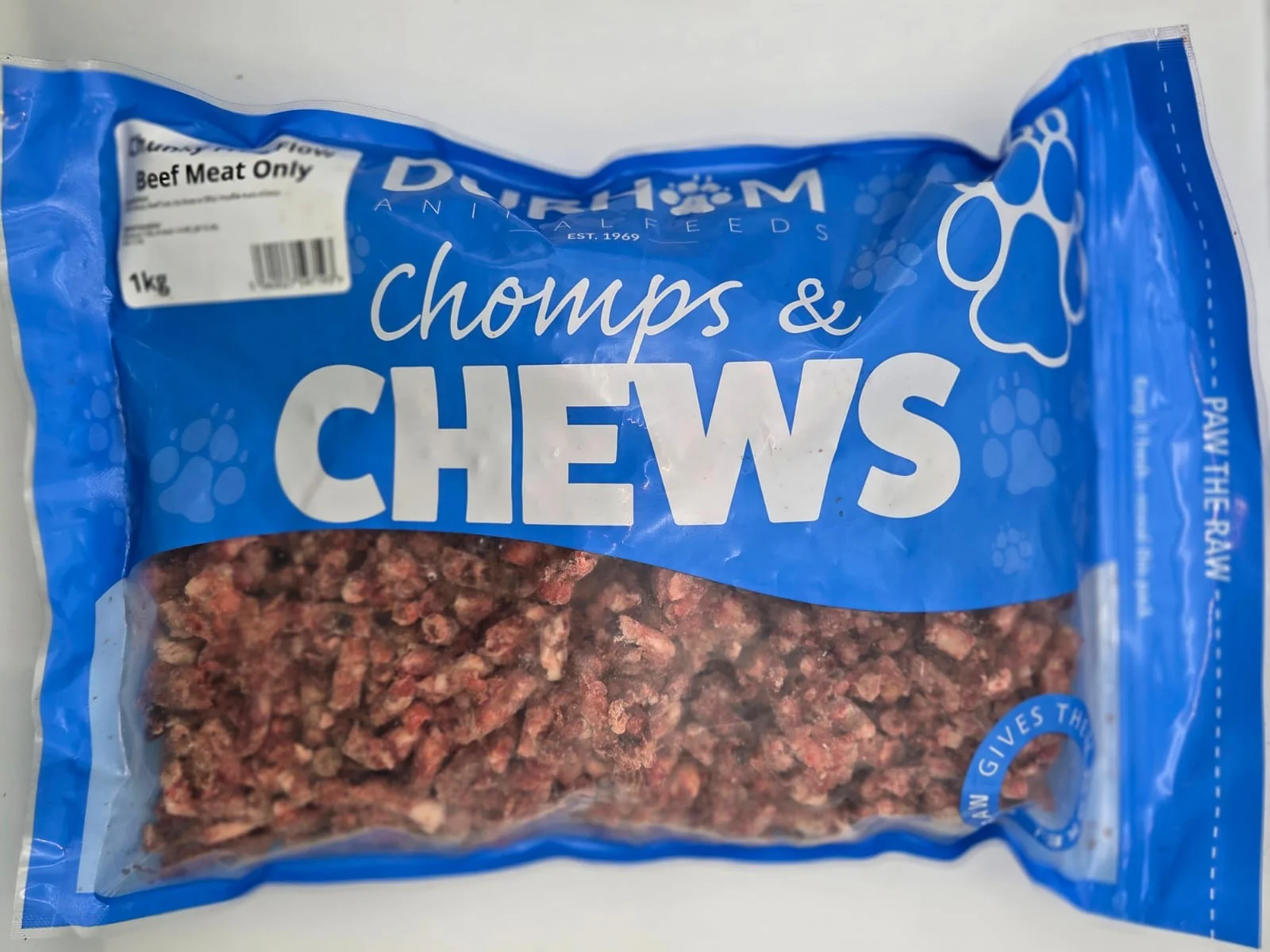 DURHAM CHUNKY FREE FLOW, BEEF , MEAT ONLY 1KG