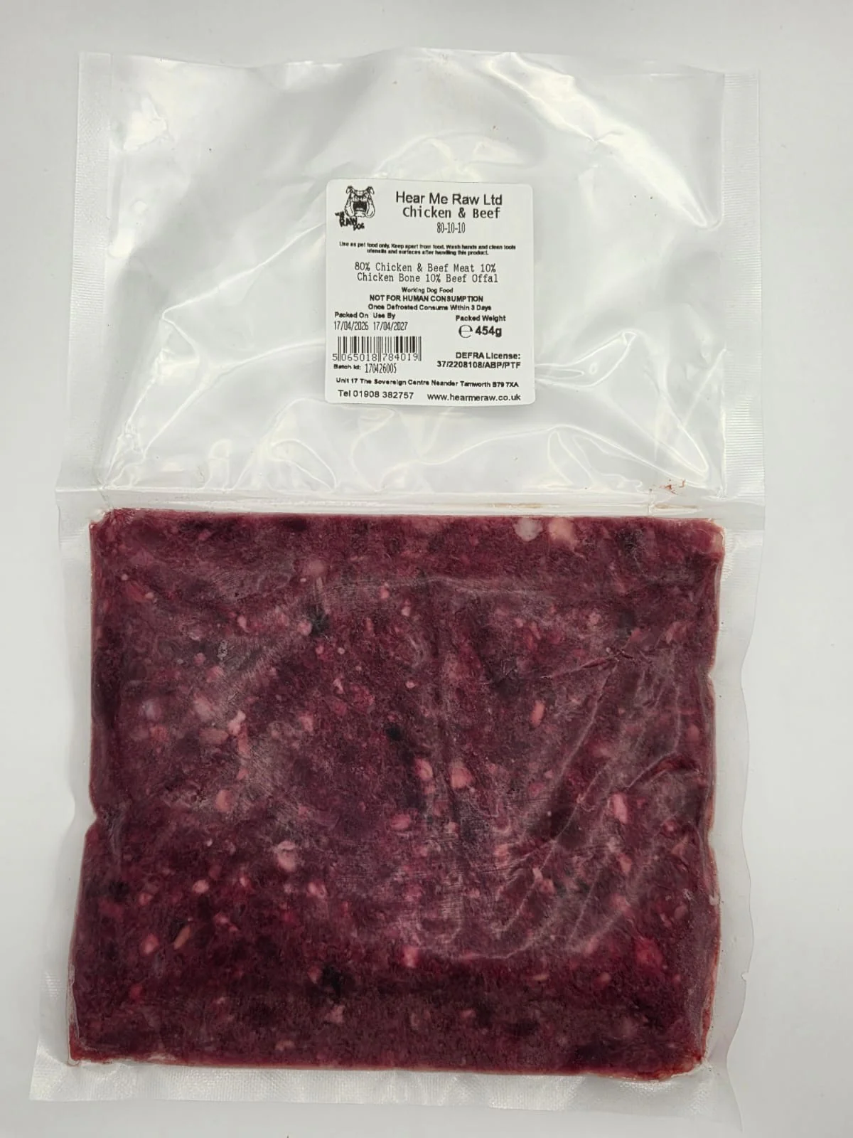 Hear Me Raw Chicken + Beef 454G