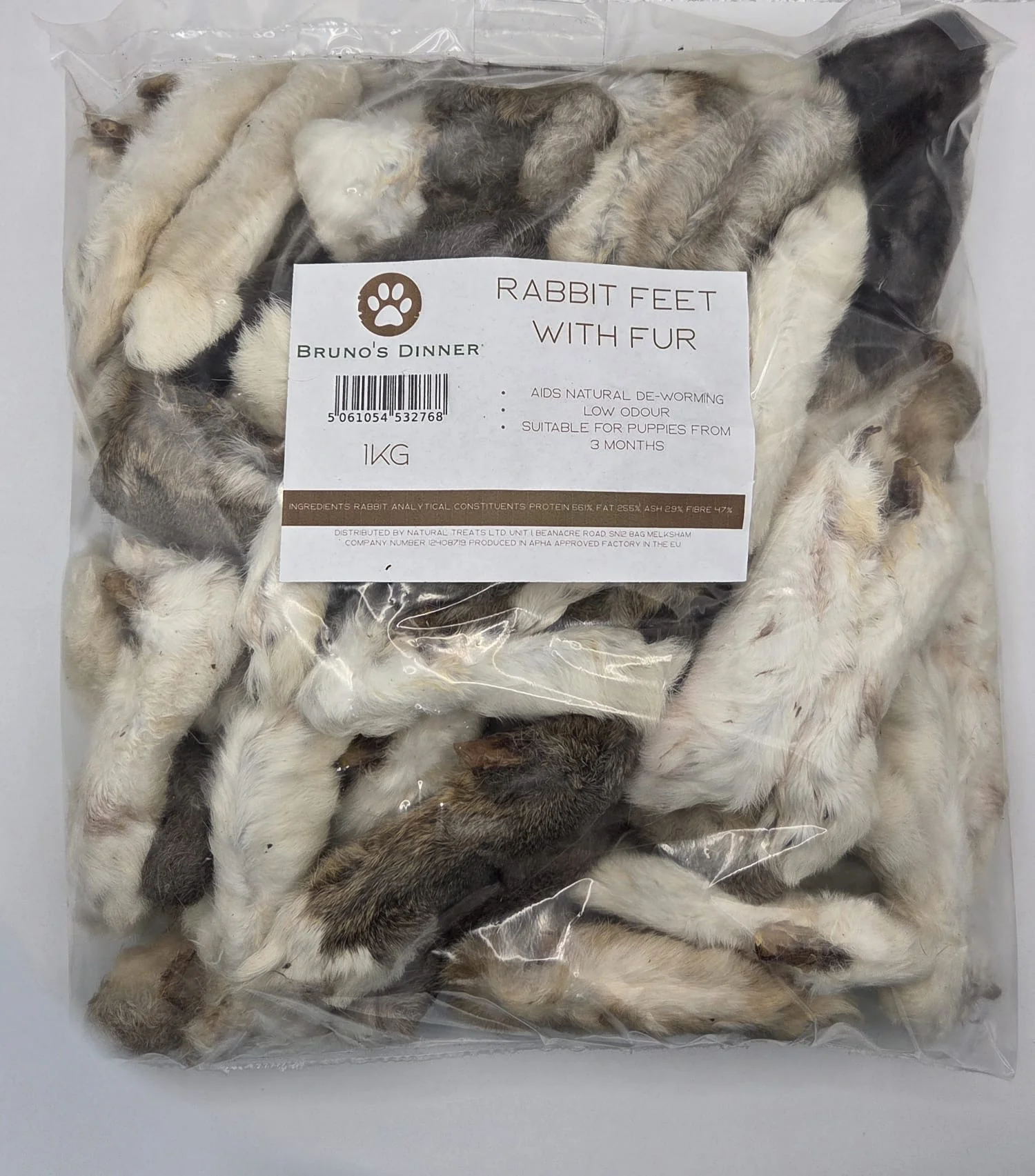 Hairy Rabbit Feet 1KG